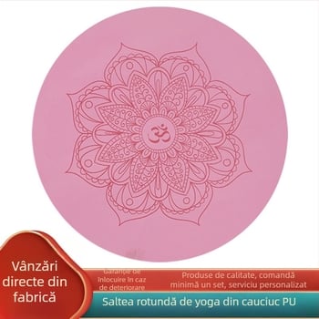 Saltea de yoga rotundă cu bază din PU, saltea de meditație pentru uz casnic, anti-alunecare uscat/umed, izolație fonică și absorbție a șocurilor pentru fitness și dans