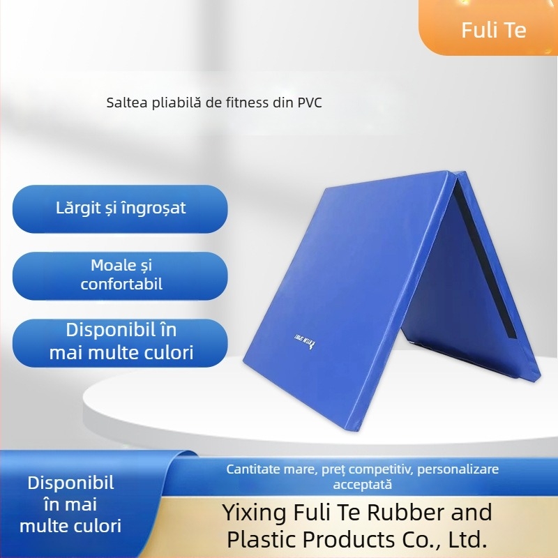 Saltea de fitness pliabilă din PVC cu trei panouri, grosime sporită, pentru yoga, fitness, dans și gimnastică