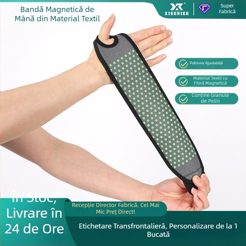 Brățară de încheietură din material magnetic, încălzire pe bază de plante pentru dureri și suprasolicitare – protecție a articulației mâinii