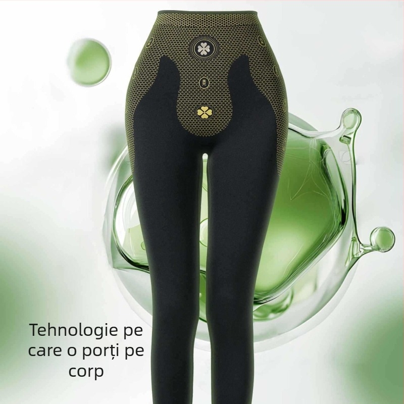 Colanți de yoga cu talie înaltă, modelare corporală – lungime 9/10, croială strânsă, material nylon-spandex