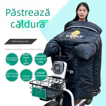 Husă de parbriz pentru motocicletă electrică, căptușită cu fleece, rezistentă la vânt și impermeabilă