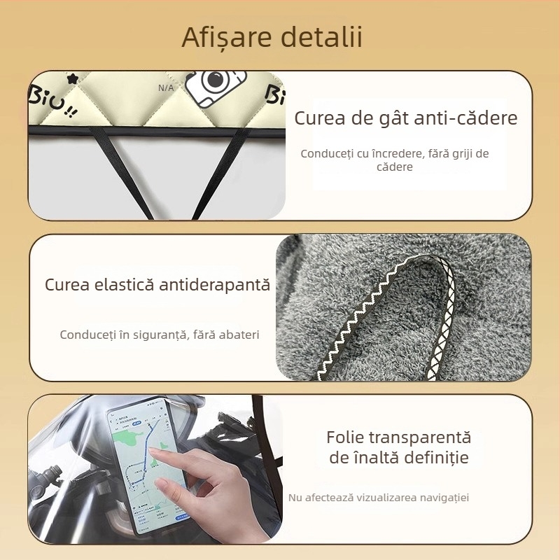 Pelerină caldă de protecție pentru vehicule electrice, protecție împotriva vântului și frigului pentru motociclete și scutere electrice, groasă
