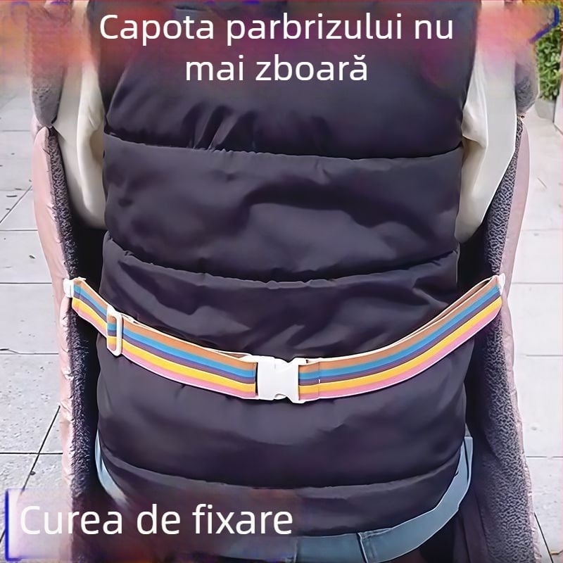 Cuvertură anti-vânt pentru vehicule electrice, cu clips fix și șnur de strângere, caldă, fără cusături, elastică
