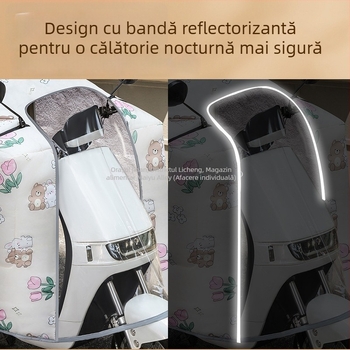 Pelerină pentru vehicul electric, fleece gros pentru iarnă, protecție pentru umeri și gât, acoperire completă, universală pentru toate sezoanele, mărire