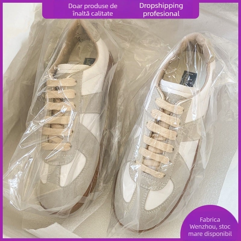 Versiune din piele naturală, nou model 2025 – adidași albi pentru femei cu creștere înălțime, casual retro, stil Forrest Gump