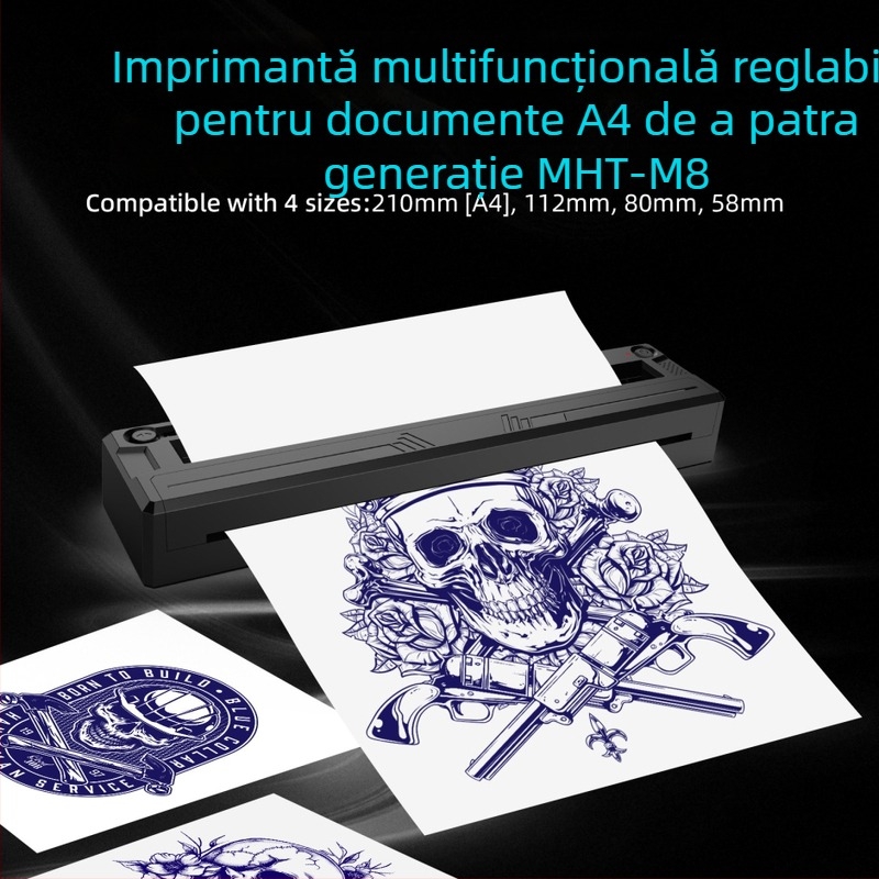 Imprimantă termică A4 pentru transfer de tatuaje, portabilă