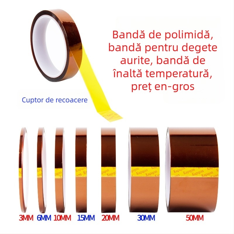 Bandă PI din polyimid pentru temperaturi înalte, pentru plăci PCB, rezistentă la temperaturi, protecție la sudură, ambalare baterii