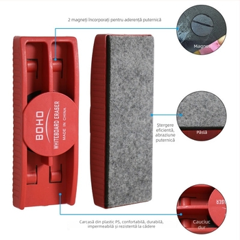Set de ștergătoare magnetice pentru tablă albă, din plastic, pentru copii, cu ștergător magnetic pentru tablă și accesorii de cretă – pentru birou și școală, fără praf