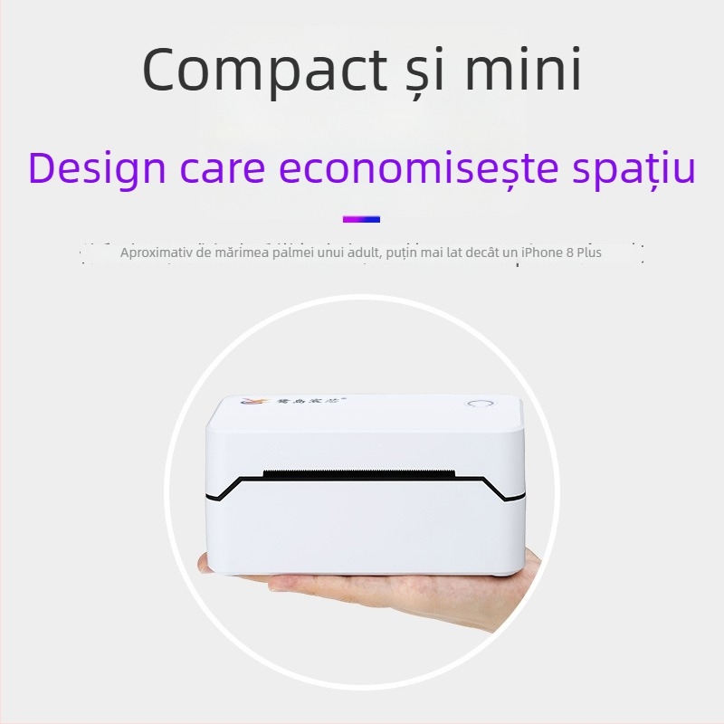 Imprimantă Bluetooth pentru etichete termice, destinată coletelor expres, imprimantă comodă wireless pentru avize electronice, lățime etichetă reglabilă 30–80 mm