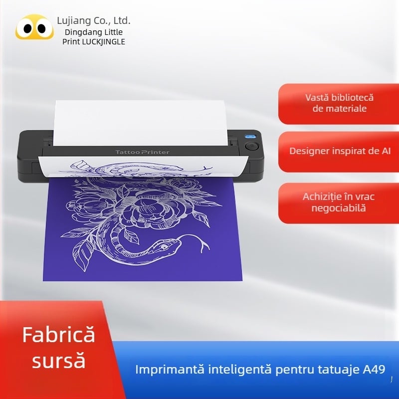 Imprimantă portabilă pentru tatuaje, imprimare termică, format A4, Bluetooth