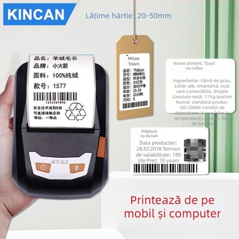 Noua imprimantă termică portabilă Bluetooth 58PL pentru etichete de preț și chitanțe pentru băuturi