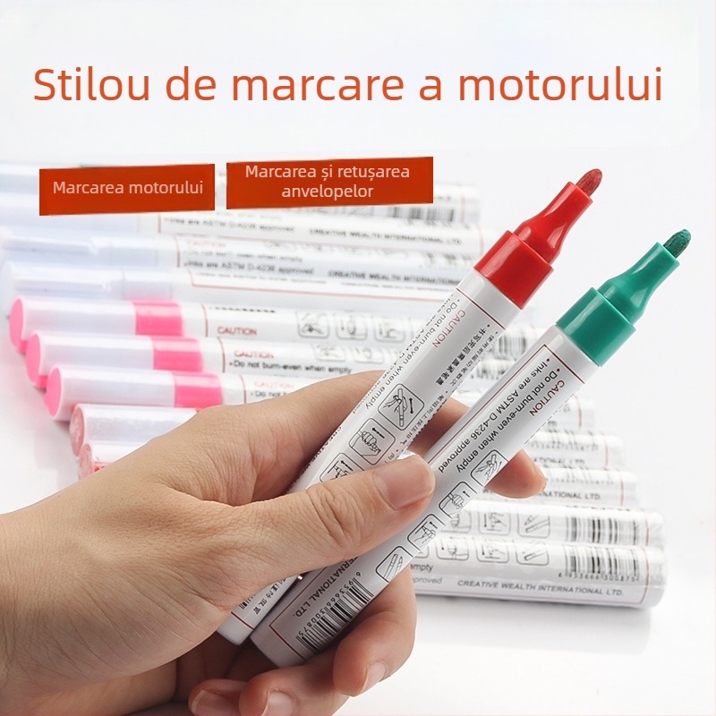 Marker pentru șuruburi din motorul automobilului, vopsea de retuș pentru tablă albă și verde