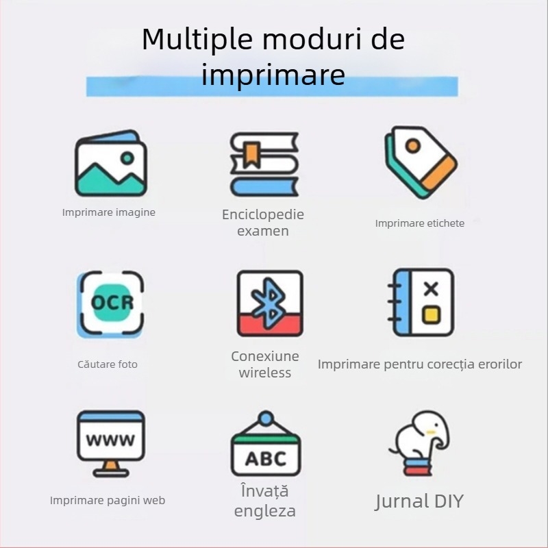 Meow Meow imprimantă termică mini portabilă Bluetooth pentru fotografii de pe telefon