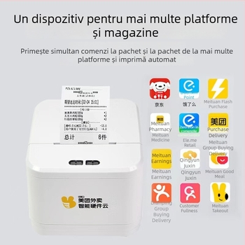 Jiewell JW5801 Imprimantă termică de bonuri pentru livrare – preluare automată a comenzilor, imprimare 58mm, USB/WiFi6/4G