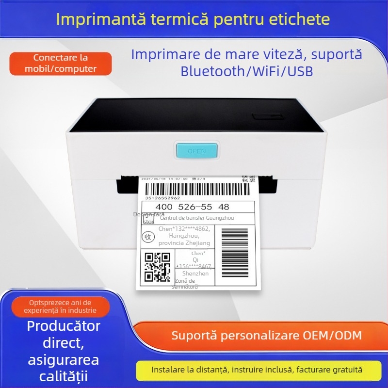 Imprimantă termică de etichete de 4 inch, pentru etichete și coduri de bare, model 9220