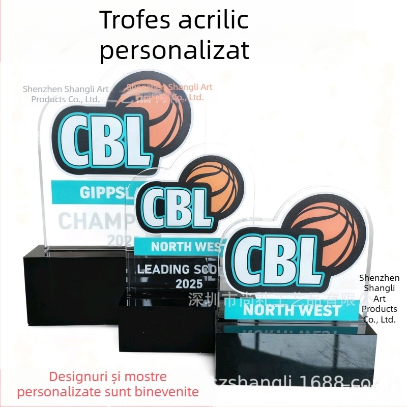 Trofeu memorial acrilic 2025 pentru Jocurile de Maraton – obiect decorativ pentru birou și cadou corporativ