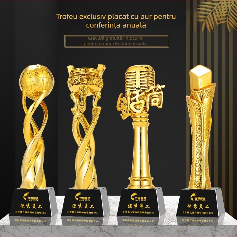 Trofeu nou din rășină de cristal și metal pentru dans și cântec, pentru copii – premiu special cu medalie