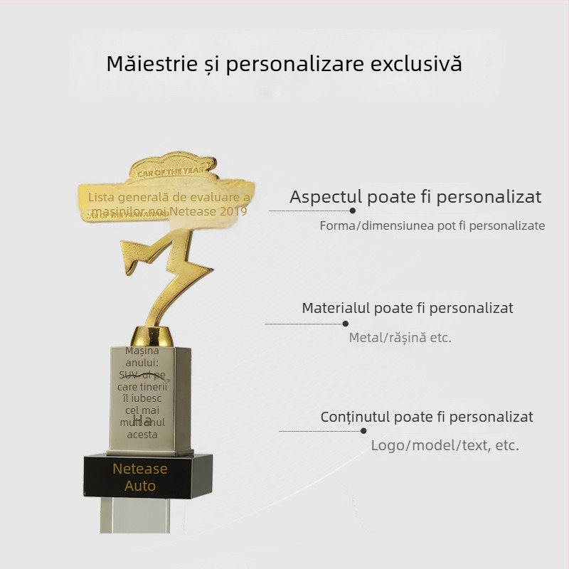 Trofeu metalic de înaltă calitate cu modelare 3D, personalizabil pentru evenimente mari, suveniruri IP de animație pentru companii