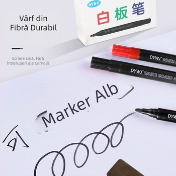 Marker pentru tablă albă, două culori roșu-negru, vârf lat, potrivit pentru instruire în birou și pentru profesori, ștergere ușoară.