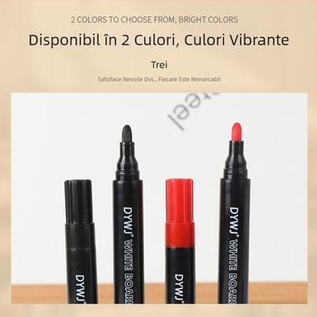 Marker pentru tablă albă, două culori roșu-negru, vârf lat, potrivit pentru instruire în birou și pentru profesori, ștergere ușoară.