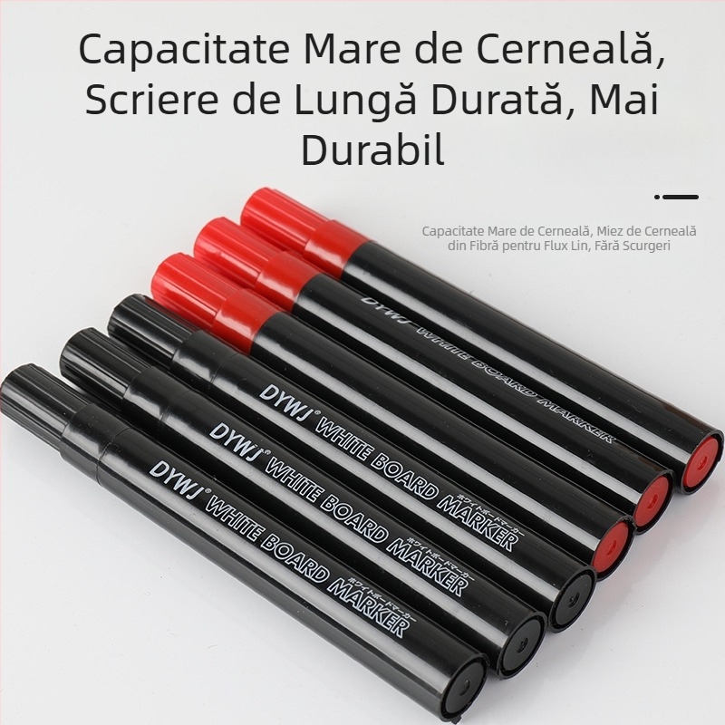 Marker pentru tablă albă, două culori roșu-negru, vârf lat, potrivit pentru instruire în birou și pentru profesori, ștergere ușoară.