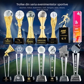 Trofeu de cristal gravat – Premiu pentru angajat excepțional, cadou de absolvire, obiect de amintire
