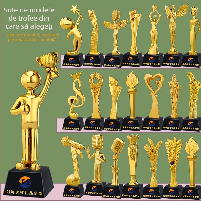Trofeu din rășină cu cristal, pentru competiții școlare, muzică și dans – Premiu comemorativ pentru personal pentru întâlnirea anuală a companiei