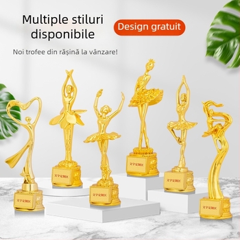 Trofeu din rășină personalizat pentru premierele angajaților la întâlnirea anuală și medalii pentru concursuri de dans, cânt și dicție