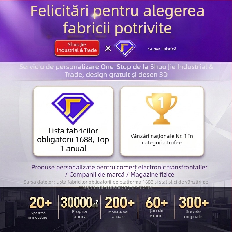 Trofeu din cristal personalizat și medalii din rășină pentru premii corporative, prototipare rapidă și gravare a siglei