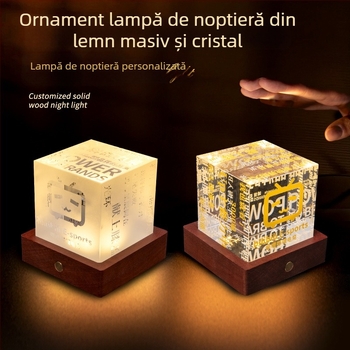 Trofeu din cristal iluminat, personalizat, cu versuri de concert, lampă pătrată, ornament decorativ din cristal