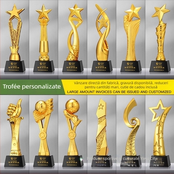 Trofeu de cristal Anul Dragonului, gravură personalizată cu placare aur, premiu corporativ pentru întâlnirea anuală