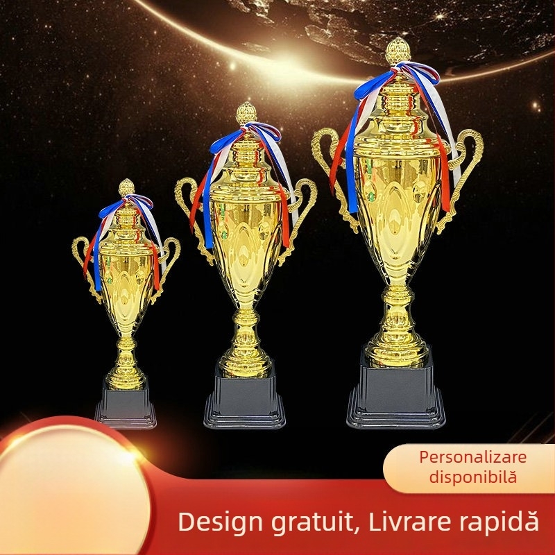 Trofeu metalic pentru evenimente sportive, cupe studențești personalizabile și medalii