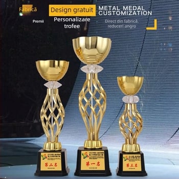 Trofeu lotus, cu formă goală, personalizabil, trofeu de campion