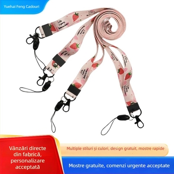 Husă telefon cu ecran tactil și impermeabilă, lanț lung, design cartoon, anti-pierdere, logo color personalizat