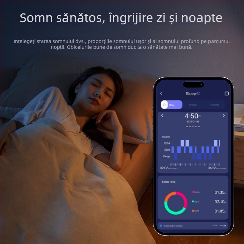 IF-R03C Inel inteligent impermeabil pentru cupluri, monitorizare a ritmului cardiac și a somnului, Bluetooth