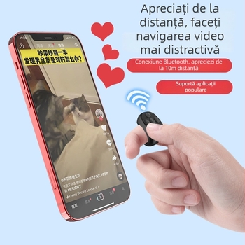 Inel Bluetooth inteligent pentru schimbarea paginilor pe TikTok și Douyin – control prin vârful degetelor și aparat selfie