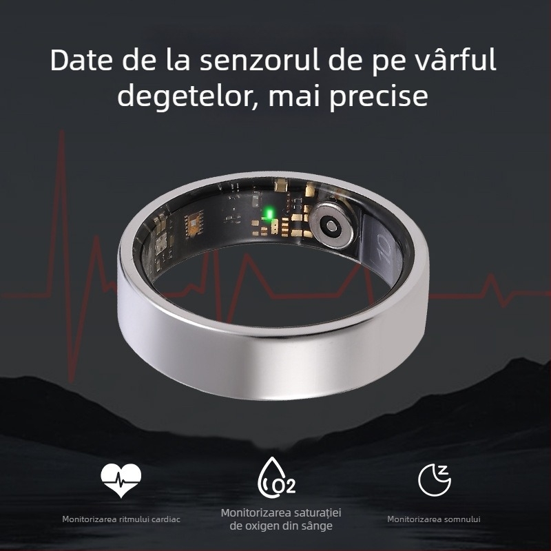 Inel inteligent Bluetooth IF-R03 pentru monitorizarea ritmului cardiac, stării de spirit, oxigenului din sânge și somnului