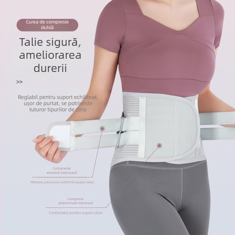 Centură de talie cu placă din oțel, suport de talie, respirabilă pentru fitness