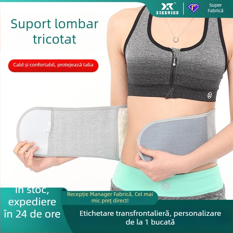 Colan încălzit pentru talie pentru fizioterapie, curea tricotată cu compresie caldă pentru toamnă iarnă