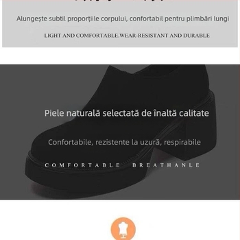 Loaferi dama cu talpă groasă, primăvara 2025 — pantofi fără șireturi, din velur, cu căptușeală moale