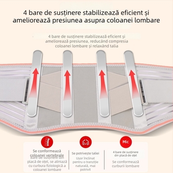 Rhotaffy centură de talie cu autoîncălzire, suport abdominal și turmalin, încălzire cu infraroșu, placă de oțel