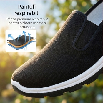 Pantofi de pânză Beijing cu talpă din cauciuc – antiderapant, respirabili, durabili, ușori, pentru muncă și sport, pentru bărbați