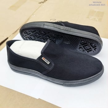 Pantofi bărbați din pânză, fără șireturi, antiderapant, durabili, negri, cu profil redus, respirabili, pantofi casual