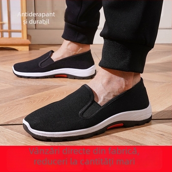 Pantofi unisex din material textil, respiranți, stil retro tradițional, talpă din cauciuc