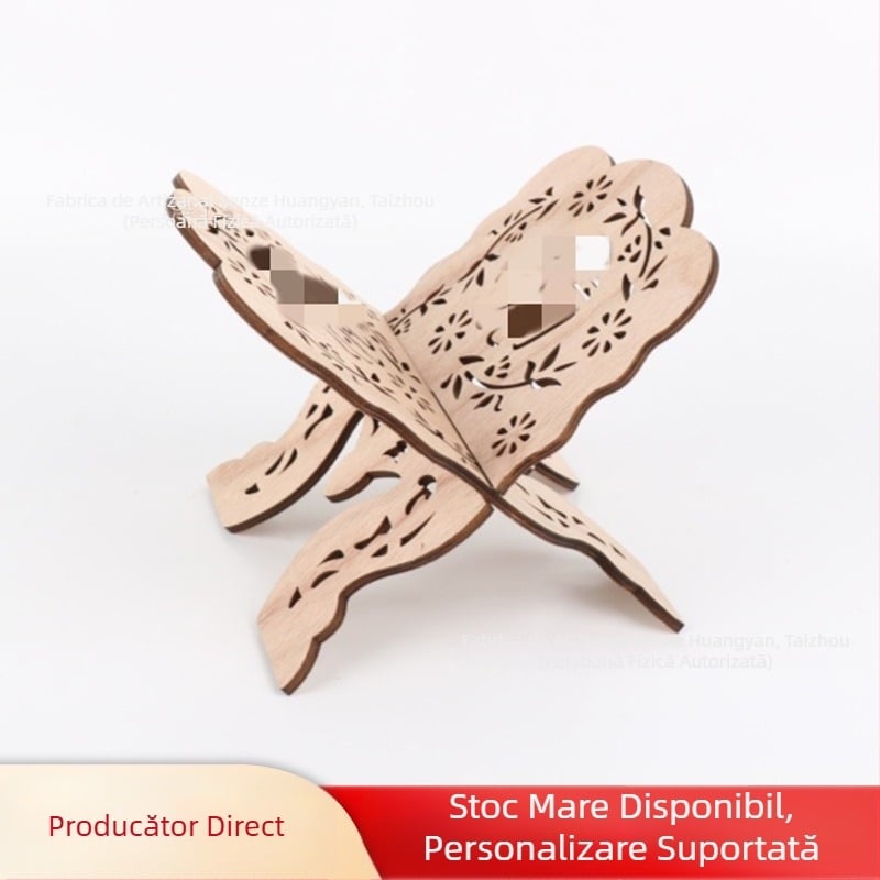 Suport de afișaj din lemn cu decupaje ornamentale, decorativ pentru living, suport pentru rețete și partituri.