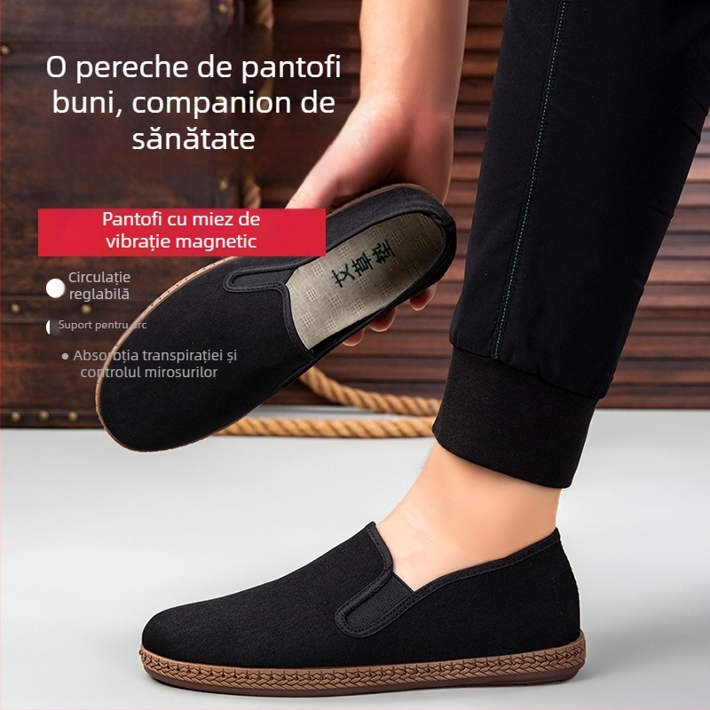 Pantofi din pânză pentru bărbați Old Beijing, slip-on respirabili, ușori, antiderapant