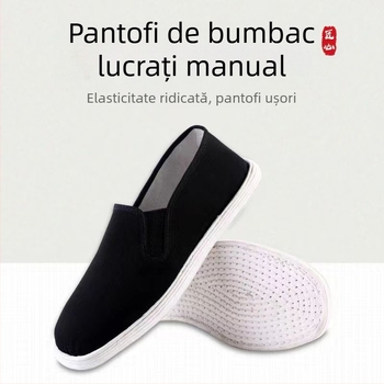 Pantofi de stofă pentru bărbați, talpă cu straturi multiple, handmade, ușori și respirabili, talpă cusută manual, pentru condus, purtarea zilnică.
