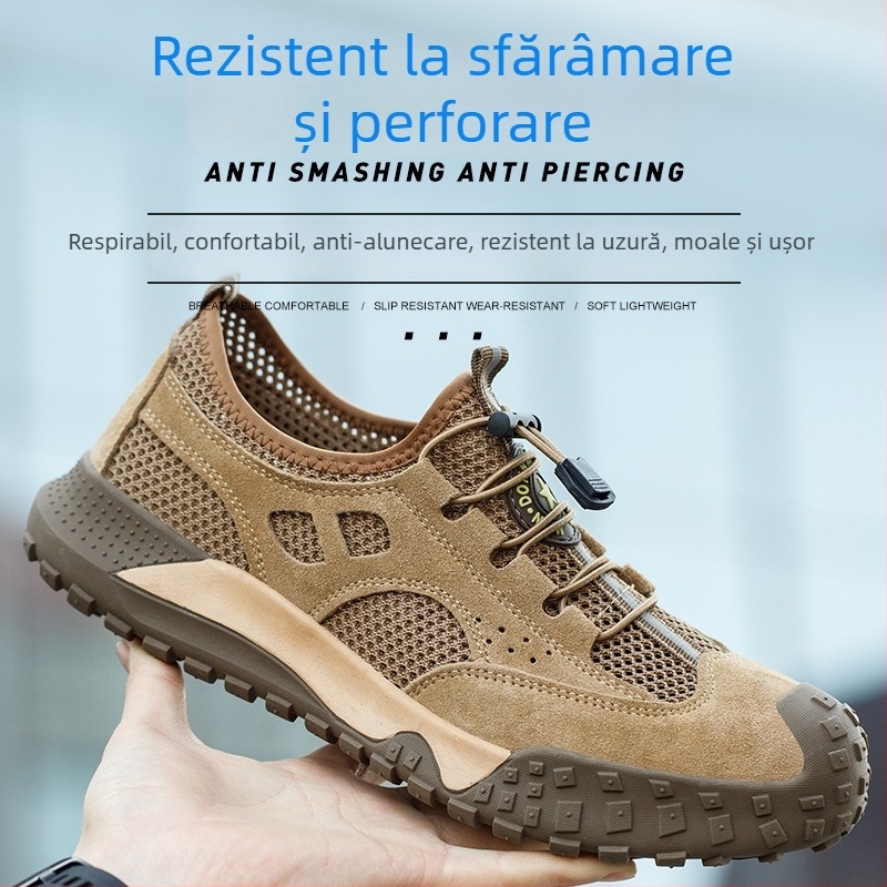 Pantofi de protecție pentru bărbați, anti-șoc și anti-perforație, ușori, durabili, izolați, respirabili