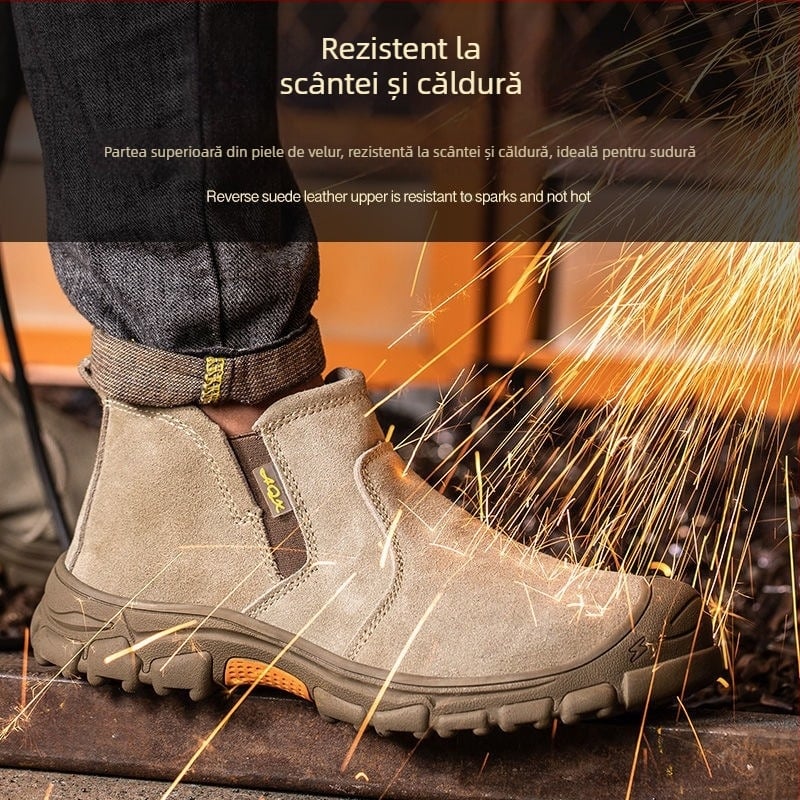 Pantofi de protecție pentru sudură, respirabili, antișoc și anti-înțepare, înalți, izolați electric, confortabili la muncă