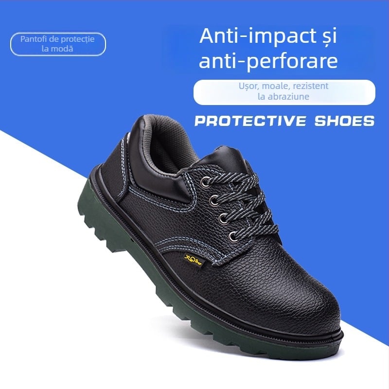 Pantofi de protecție cu protecție la impact, perforare și alunecare; vârf metalic, talpă solidă pentru sudură și șantier